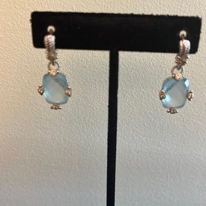Judith Ripka JR TWO collecion-blue topaz earrings